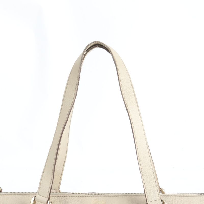 Gucci GG Canvas Leather Tote Shoulder Hand Brown