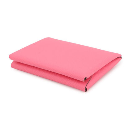 Hermes Coin Case Calviduo Rose Azalea Silver Epsom