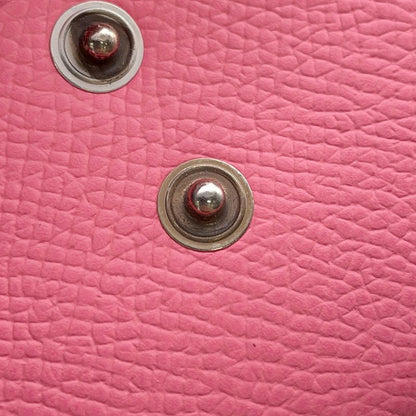 Hermes Coin Case Calviduo Rose Azalea Silver Epsom