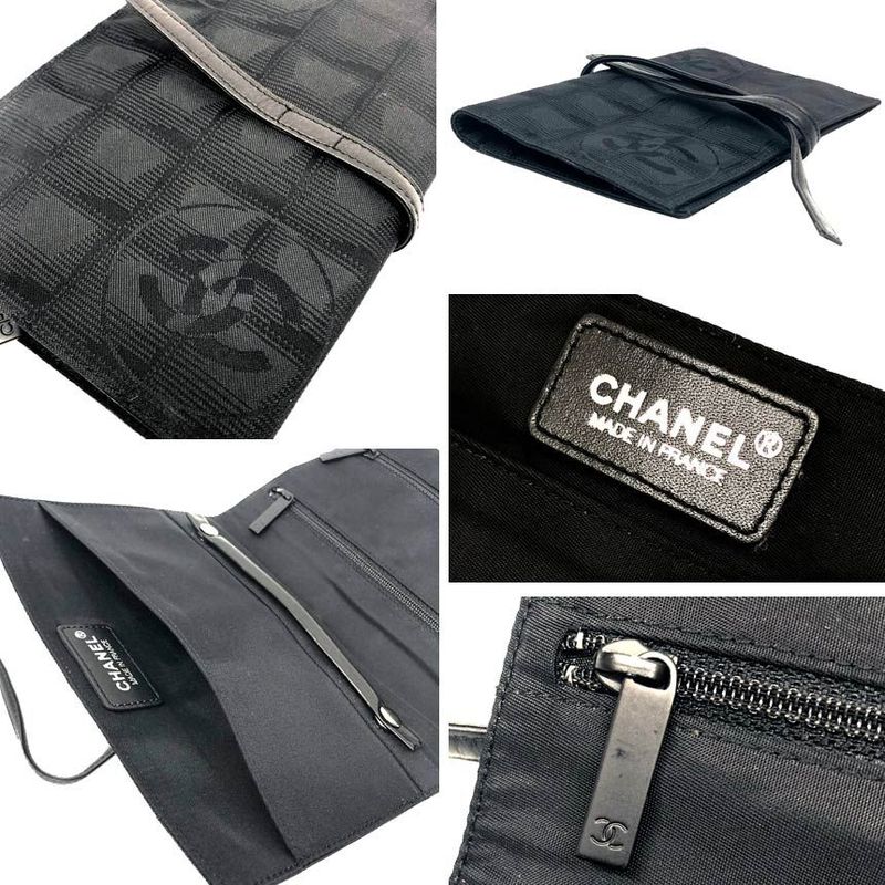 Chanel New Travel Line Pouch Case Black