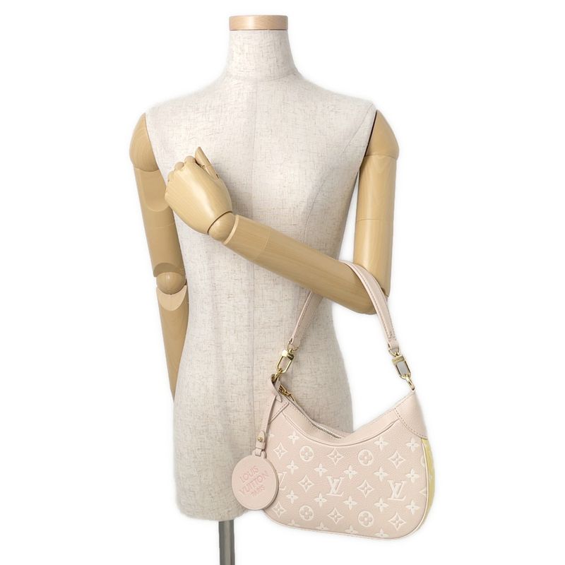 Louis Vuitton Shoulder Bag Monogram Empreinte Bagatelle NM Beige Pink Yellow