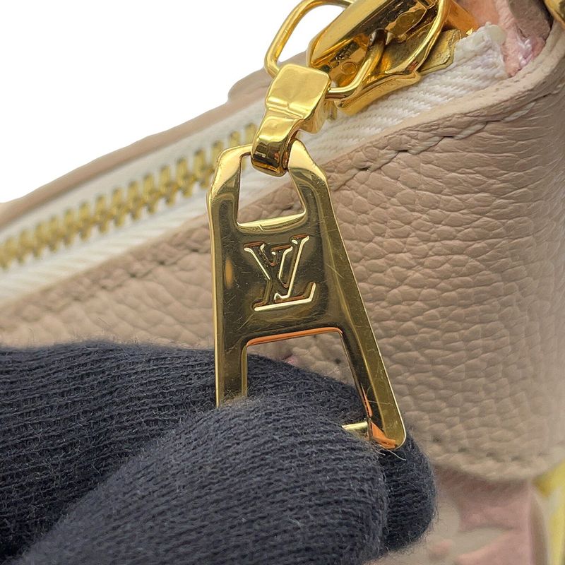 Louis Vuitton Shoulder Bag Monogram Empreinte Bagatelle NM Beige Pink Yellow