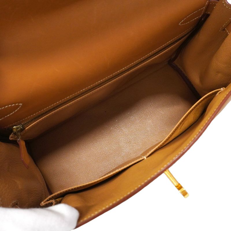 Hermes Handbag Kelly 28 Vache Natural Gold 2-Way Bag