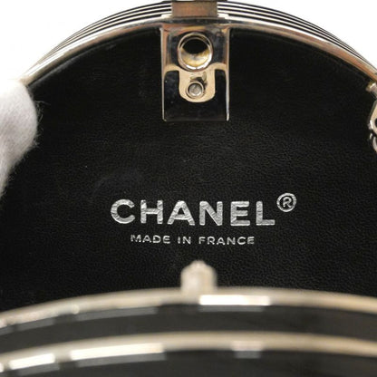 Chanel Shoulder Bag Ivory Black Silver