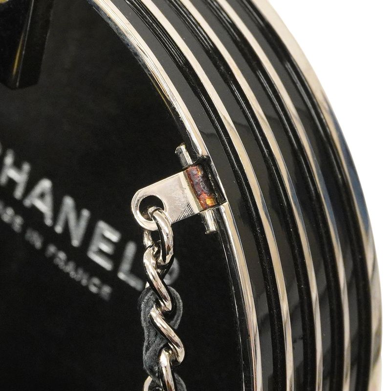Chanel Shoulder Bag Ivory Black Silver