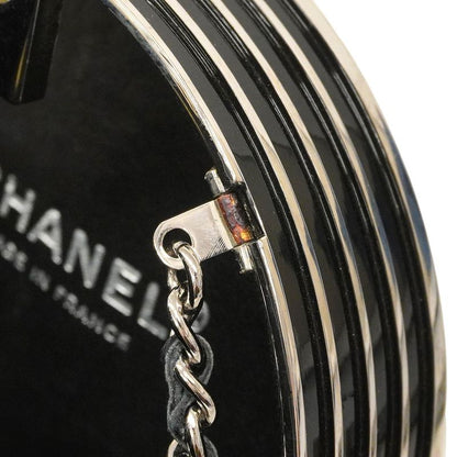 Chanel Shoulder Bag Ivory Black Silver