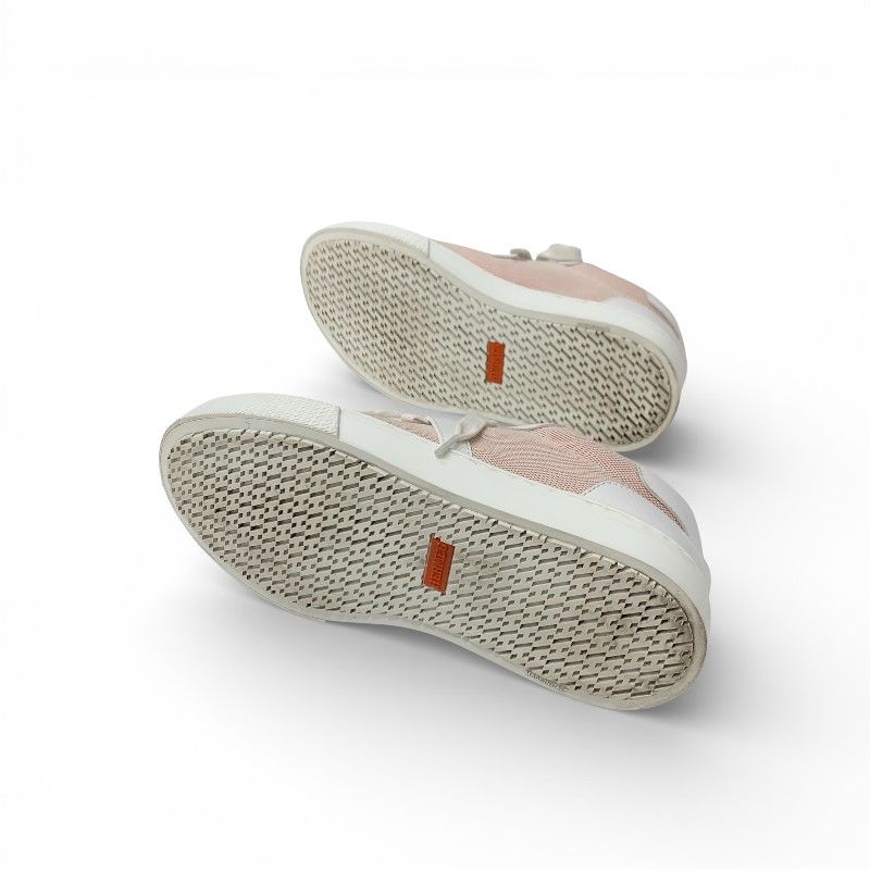Hermes Day Sneakers Shoes Fabric Leather Pink White Silver Kelly