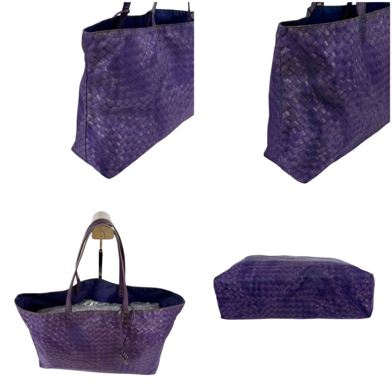 Bottega Veneta Intrecciato Print Tote Reversible Purple Illusion