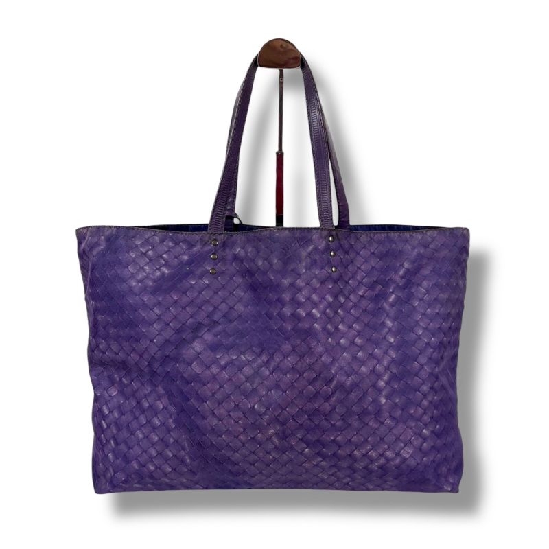 Bottega Veneta Intrecciato Print Tote Reversible Purple Illusion