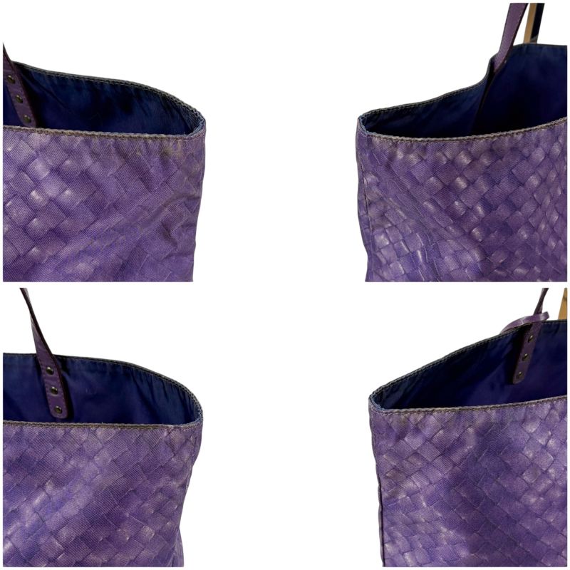 Bottega Veneta Intrecciato Print Tote Reversible Purple Illusion