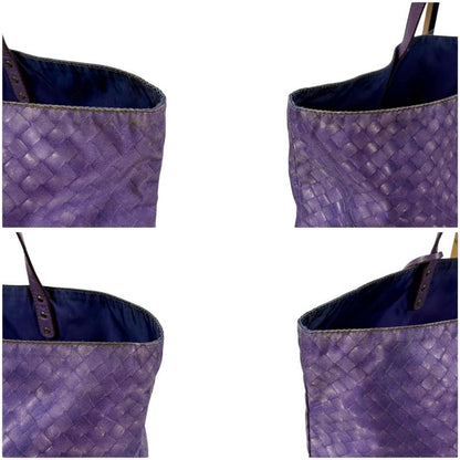 Bottega Veneta Intrecciato Print Tote Reversible Purple Illusion
