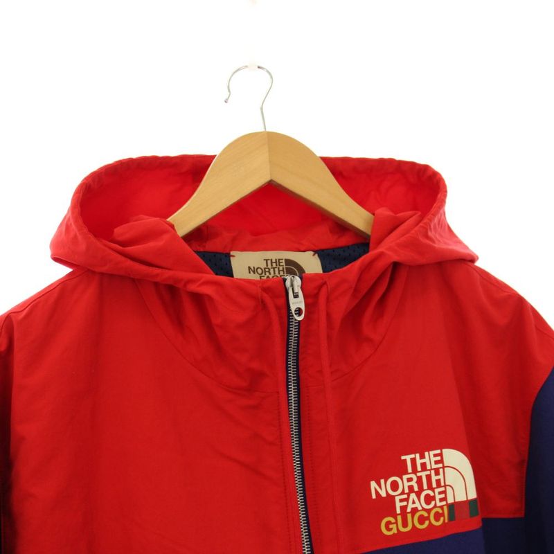 Gucci the Northface Zip Up Hoodie Sweatshirt Switch Long Sleeve L Red Purple