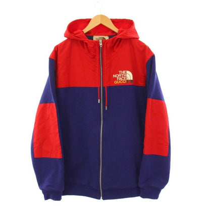 Gucci the Northface Zip Up Hoodie Sweatshirt Switch Long Sleeve L Red Purple