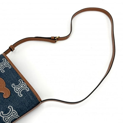 Celine Shoulder Bag Triomphe Mini Bucket Cuill Crossbody Denim