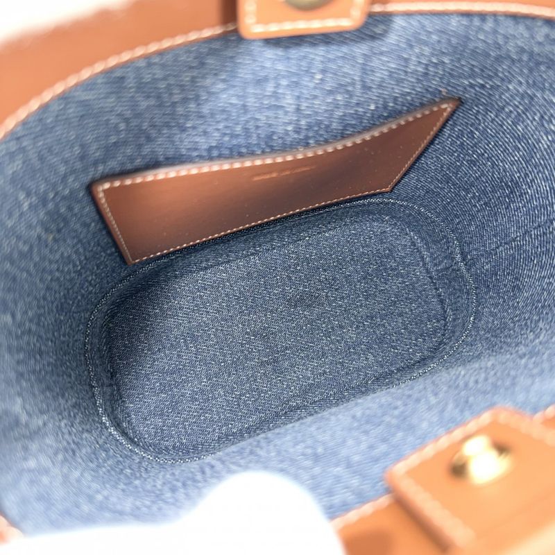 Celine Shoulder Bag Triomphe Mini Bucket Cuill Crossbody Denim