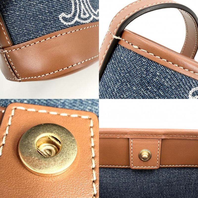 Celine Shoulder Bag Triomphe Mini Bucket Cuill Crossbody Denim