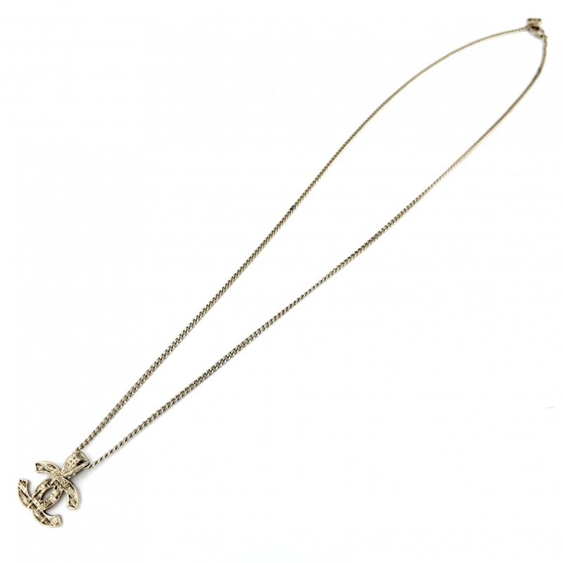 Chanel Necklace CC Logo Pendant Long