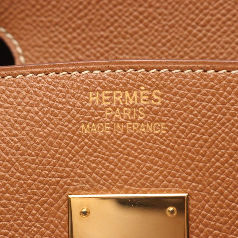 Hermes Handbag Birkin 35 Gold Leather