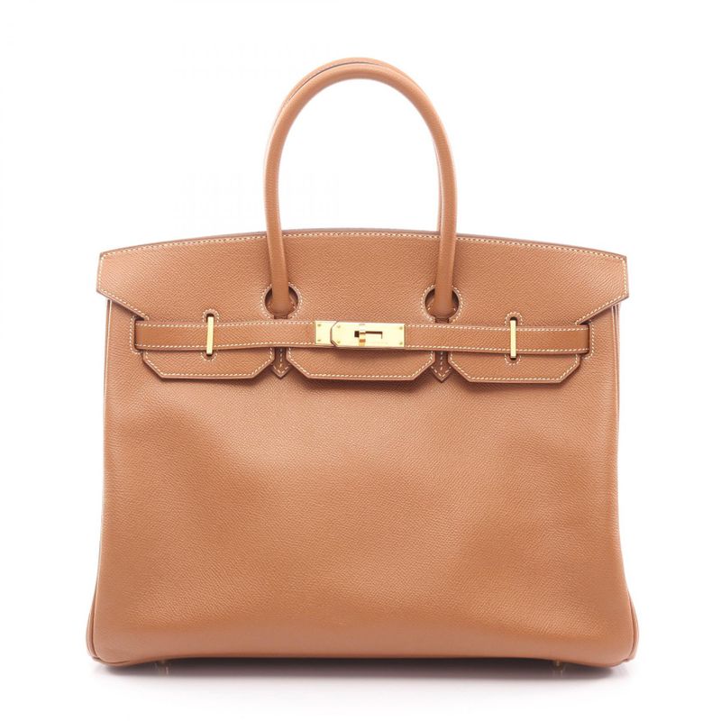 Hermes Handbag Birkin 35 Gold Leather