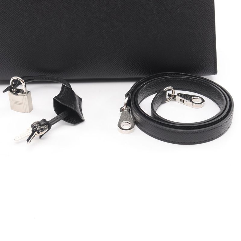 Hermes Handbag Kelly 25 Black Leather