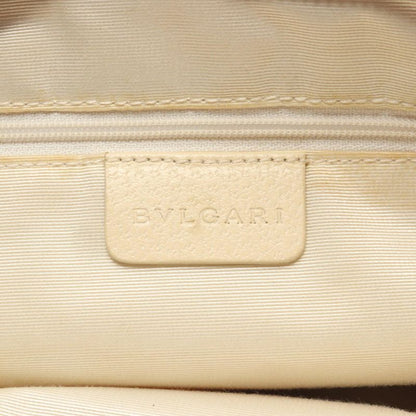 Bvlgari Tote Logomania Pink Ivory Canvas Leather