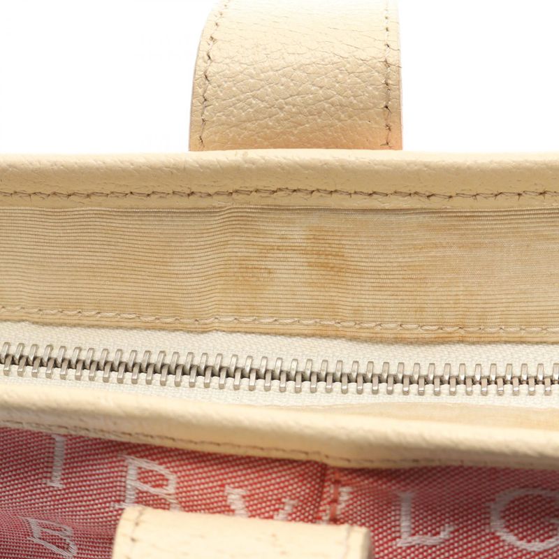 Bvlgari Tote Logomania Pink Ivory Canvas Leather