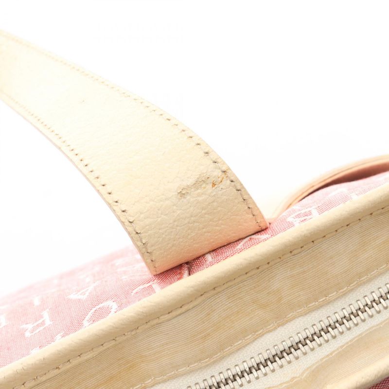 Bvlgari Tote Logomania Pink Ivory Canvas Leather