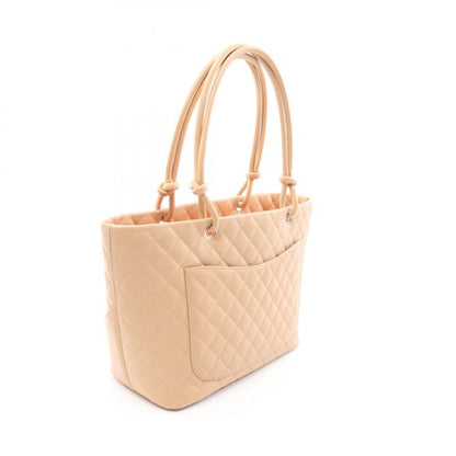 Chanel Tote Cambon Line Large Beige Leather Patent