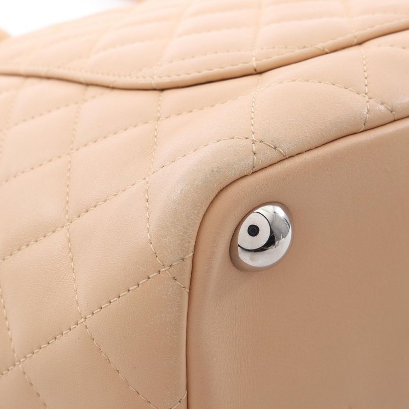 Chanel Tote Cambon Line Large Beige Leather Patent