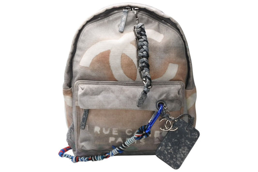 Chanel Super Rare Collection Graffiti Paint Backpack Gray