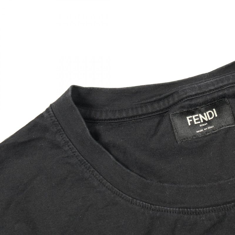 Fendi Short Sleeve T-Shirt FF Labyrinth Embroidery Cotton