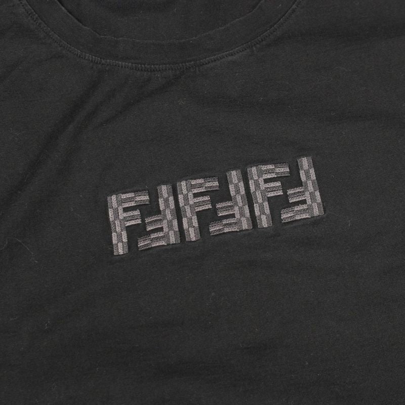 Fendi Short Sleeve T-Shirt FF Labyrinth Embroidery Cotton