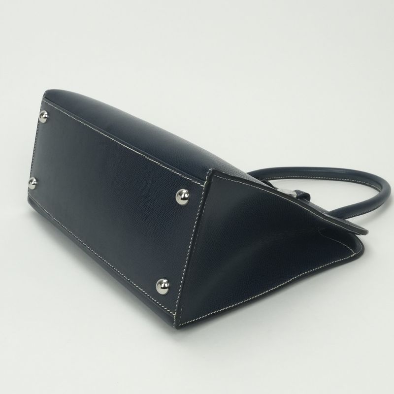 Hermes Dalvy MM Tote Lycee Blueroy Navy Silver Handbag
