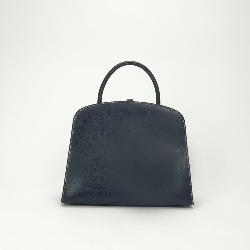 Hermes Dalvy MM Tote Lycee Blueroy Navy Silver Handbag
