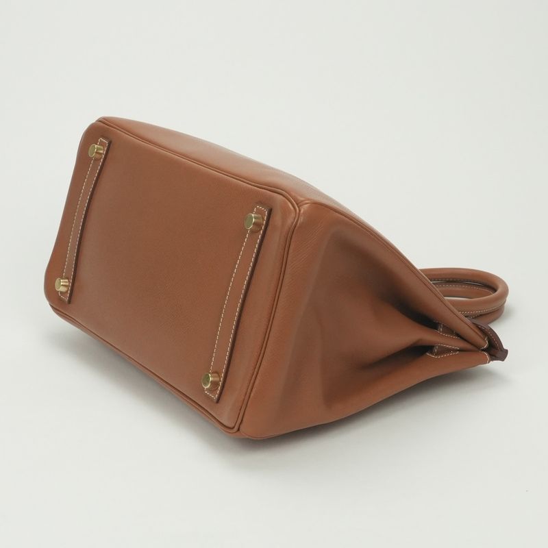 Hermes Birkin 30 Tote Courchevel Gold Brown