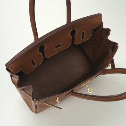 Hermes Birkin 30 Tote Courchevel Gold Brown