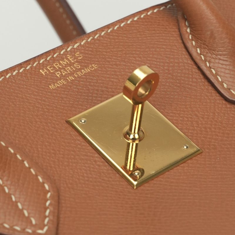 Hermes Birkin 30 Tote Courchevel Gold Brown