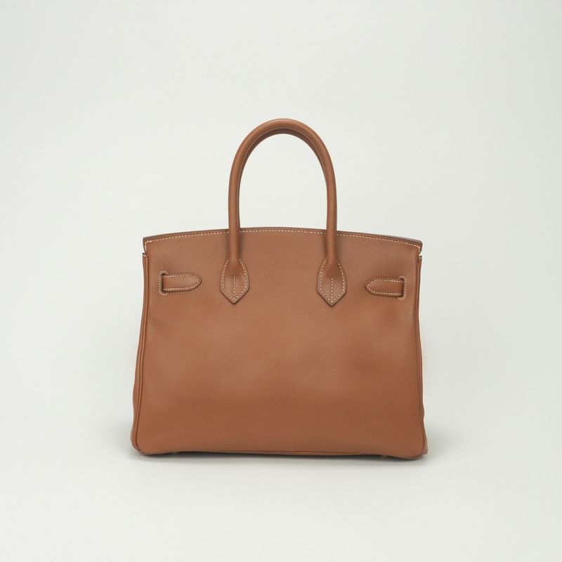Hermes Birkin 30 Tote Courchevel Gold Brown