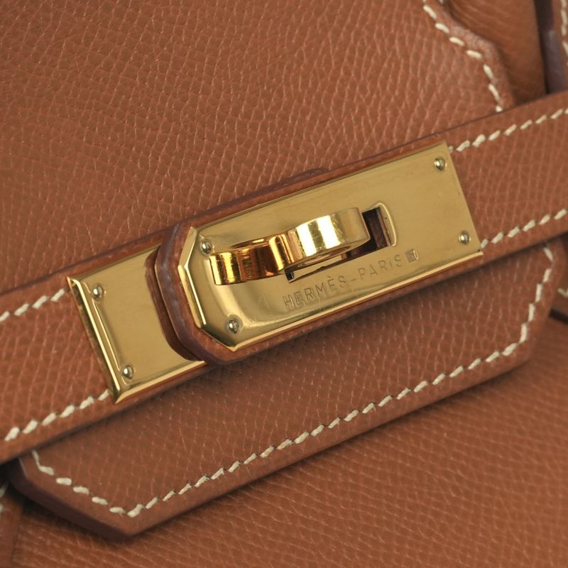 Hermes Birkin 30 Tote Courchevel Gold Brown