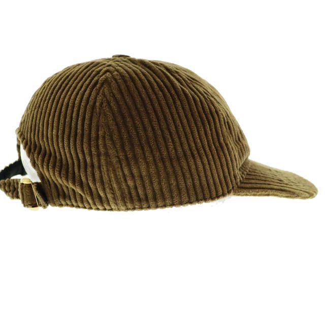 Celine Triomphe Logo Corduroy Baseball Cap Hat L Brown