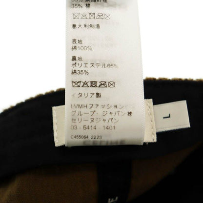 Celine Triomphe Logo Corduroy Baseball Cap Hat L Brown