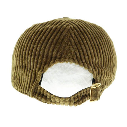 Celine Triomphe Logo Corduroy Baseball Cap Hat L Brown