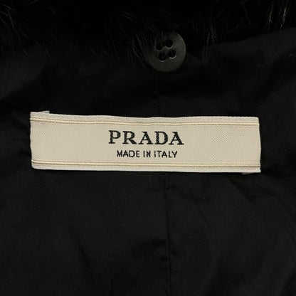 Prada Silk Blend Mink Frill Color Logo Zip Jacket 36