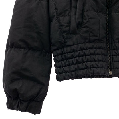 Prada Silk Blend Mink Frill Color Logo Zip Jacket 36