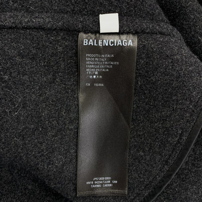 Balenciaga Checked Flannel Coat 34 Gray