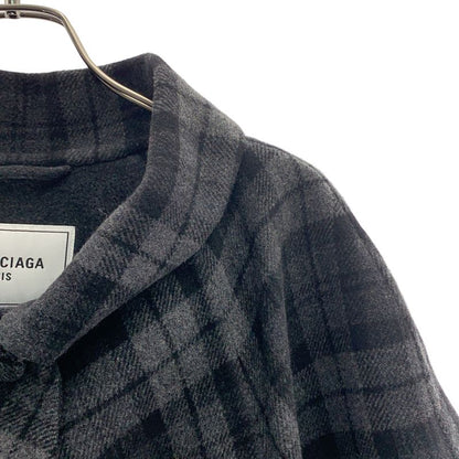 Balenciaga Checked Flannel Coat 34 Gray