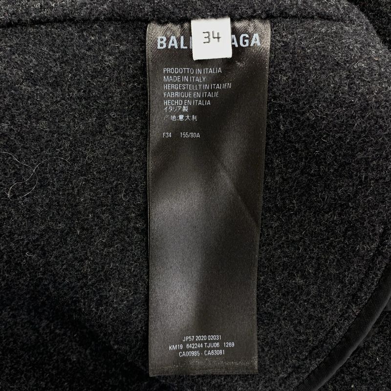 Balenciaga Checked Flannel Coat 34 Gray