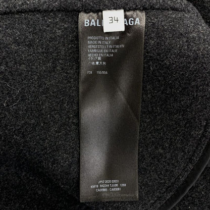 Balenciaga Checked Flannel Coat 34 Gray