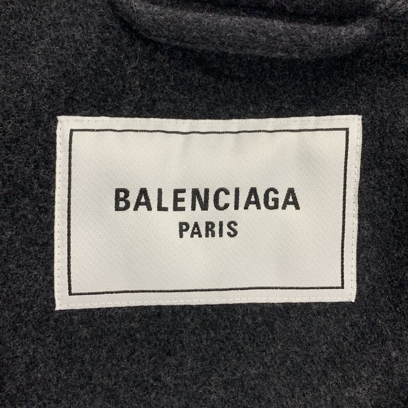 Balenciaga Checked Flannel Coat 34 Gray