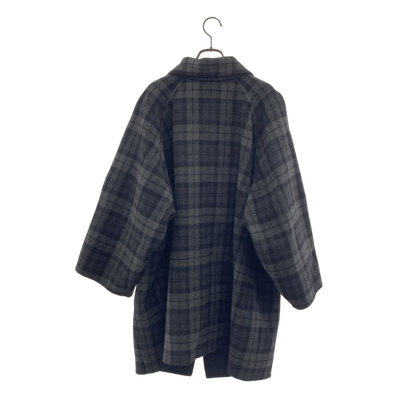 Balenciaga Checked Flannel Coat 34 Gray